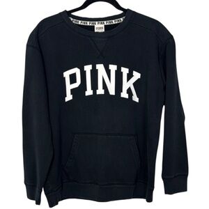 PINK Victoria's Secret Sweatshirt Black Crewneck in‎ Size S  GUC